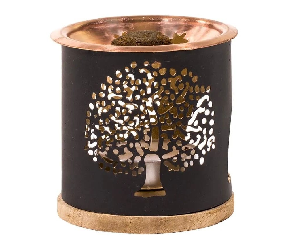 Teelichthalter - Aromafume - Exotic Incense Weihrauch Set - Diffusor / Ständer - Dekor: Baum des Lebens
