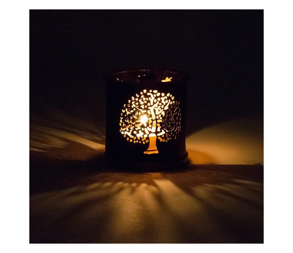 Teelichthalter - Aromafume - Exotic Incense Weihrauch Set - Diffusor / Ständer - Dekor: Baum des Lebens