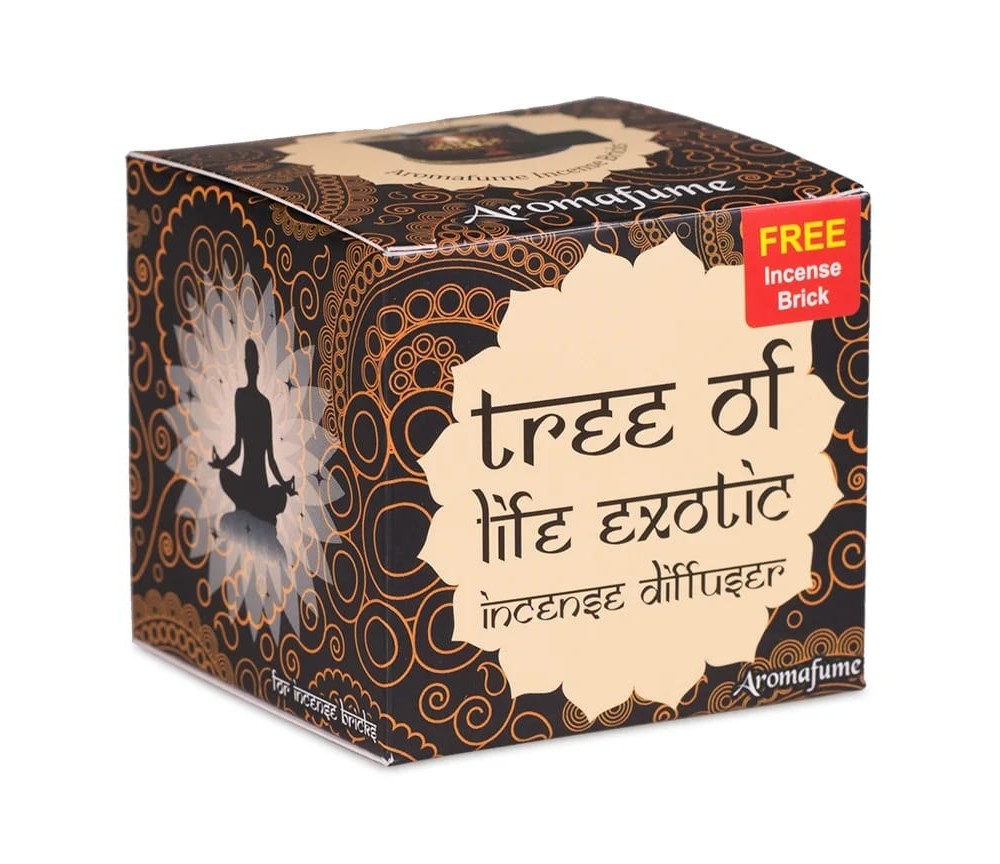 Teelichthalter - Aromafume - Exotic Incense Weihrauch Set - Diffusor / Ständer - Dekor: Baum des Lebens