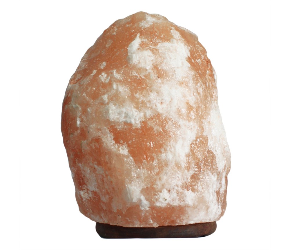 Lampe - Salzkristall - mit Holzsockel ca. 24-25 kg