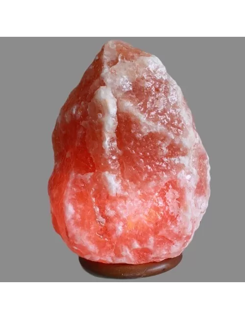 Lampe - Salzkristall - mit Holzsockel ca. 24-25 kg