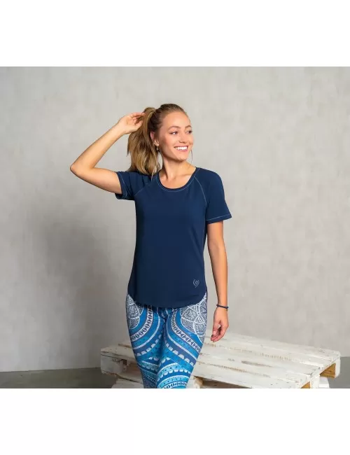 Spirit of OM - Shirt Raglan Bambus - dunkelblau