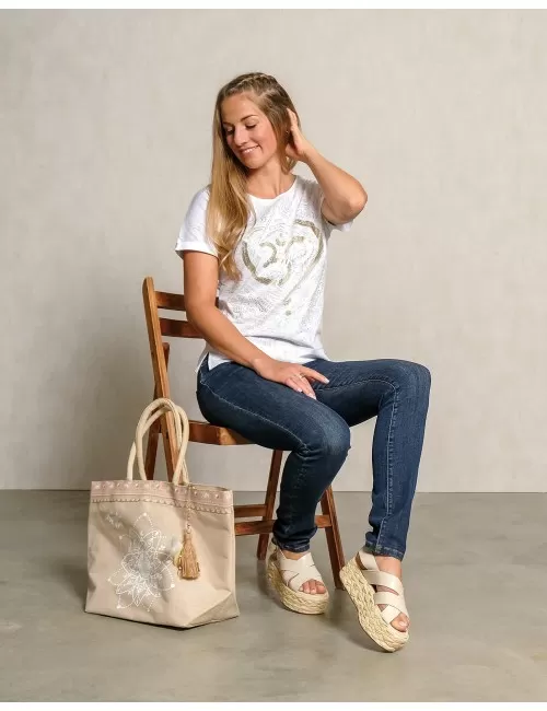 Spirit of OM - Shirt OM Time - weiß/gold