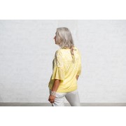 Spirit of OM - Leinen-Shirt Happy Sun - lemongelb