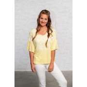 Spirit of OM - Leinen-Shirt Happy Sun - lemongelb
