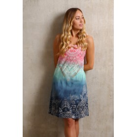 The Spirit of OM - Kleid - Sommerkleid mit Trägern - indigo/peach