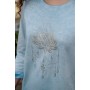 The Spirit of OM - Shirt - Peaceful Lotus mit Spitze - sky-blue