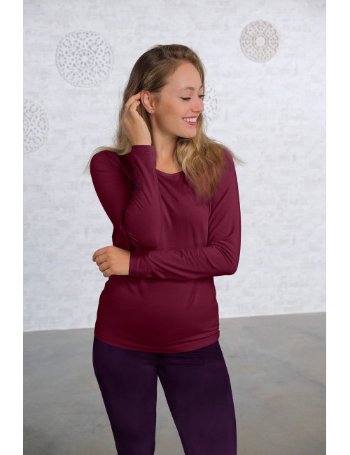 Spirit of OM - Langarm-Shirt Bambus - berry