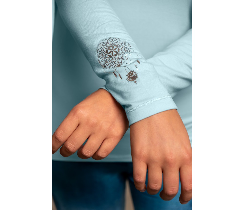 Spirit of OM - Langarm-Shirt Bambus - blue-breeze