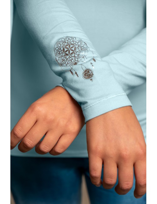 Spirit of OM - Langarm-Shirt Bambus - blue-breeze