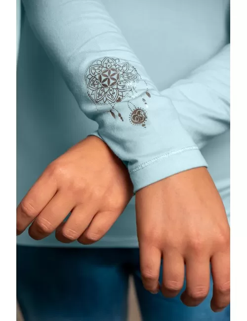 Spirit of OM - Langarm-Shirt Bambus - blue-breeze