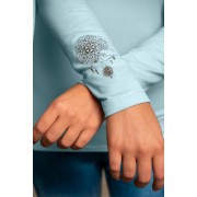 Spirit of OM - Langarm-Shirt Bambus - blue-breeze