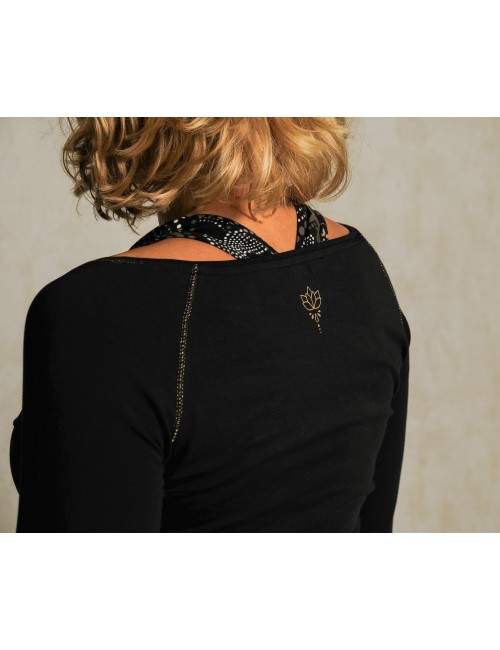 Spirit of OM - Longsleeve Crop Shirt - schwarz