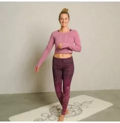 Spirit of OM - Longsleeve Crop Shirt Bambus - amethyst