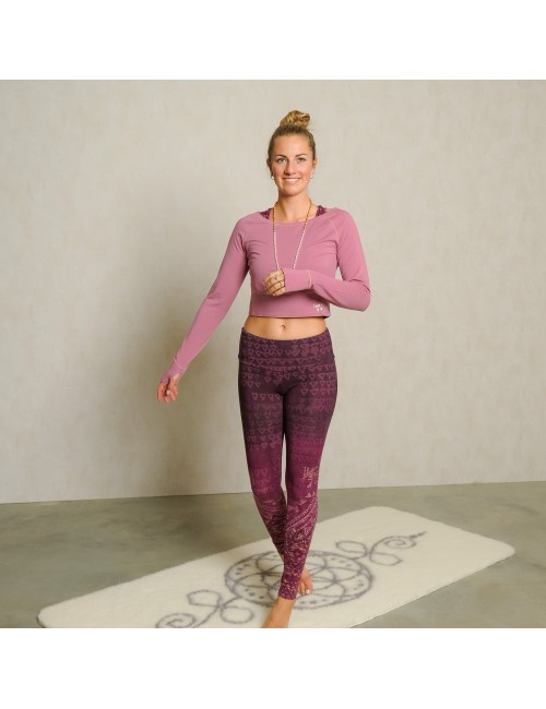 Spirit of OM - Longsleeve Crop Shirt Bambus - amethyst
