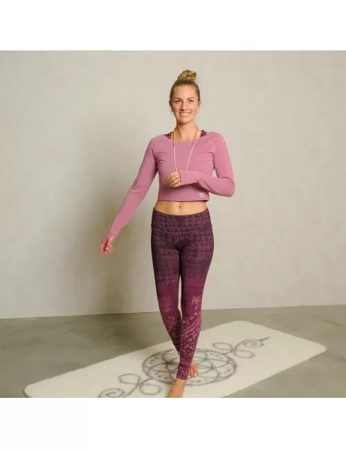 Spirit of OM - Longsleeve Crop Shirt Bambus - amethyst