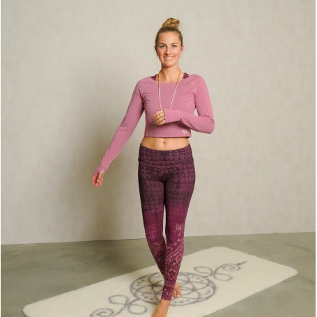 The Spirit of OM - Longsleeve - Crop Shirt Bambus - amethyst