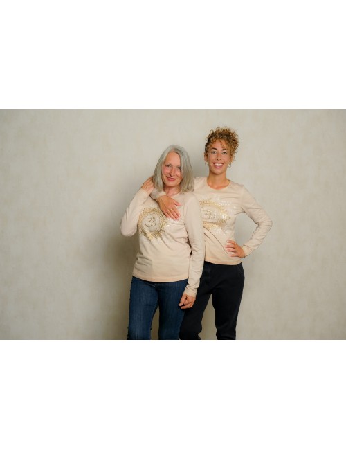 Spirit of OM - Langarm-Shirt OM Mandala - sand