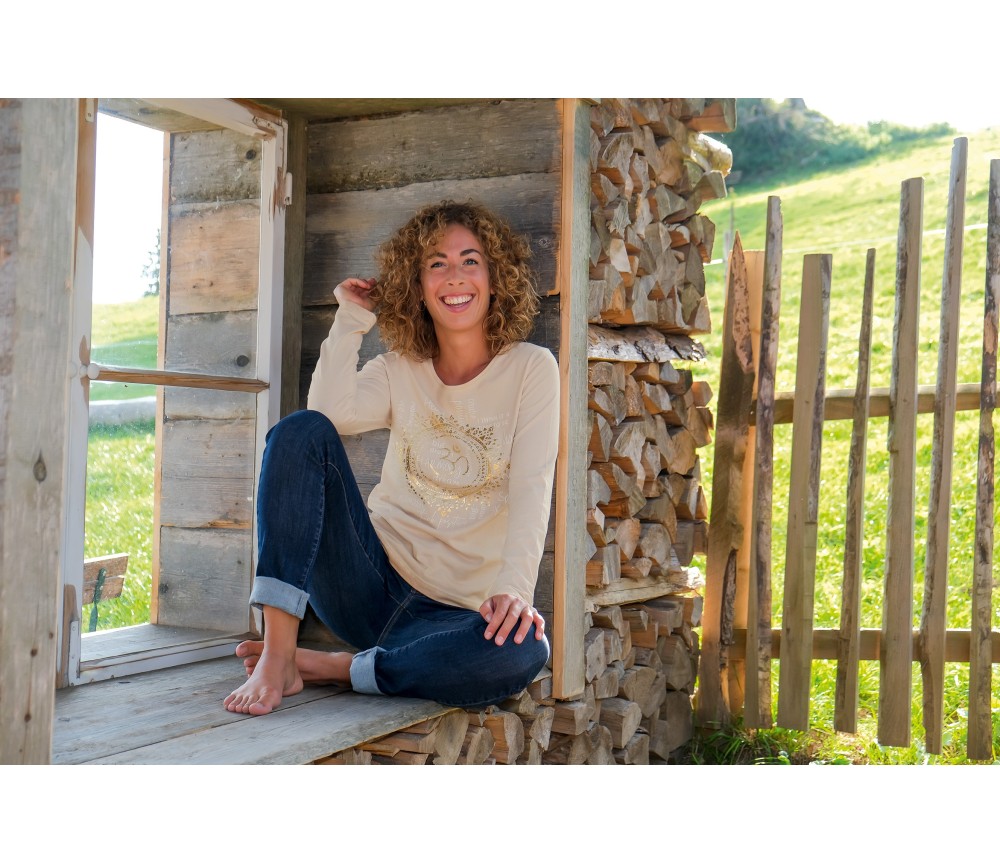 Spirit of OM - Langarm-Shirt OM Mandala - sand