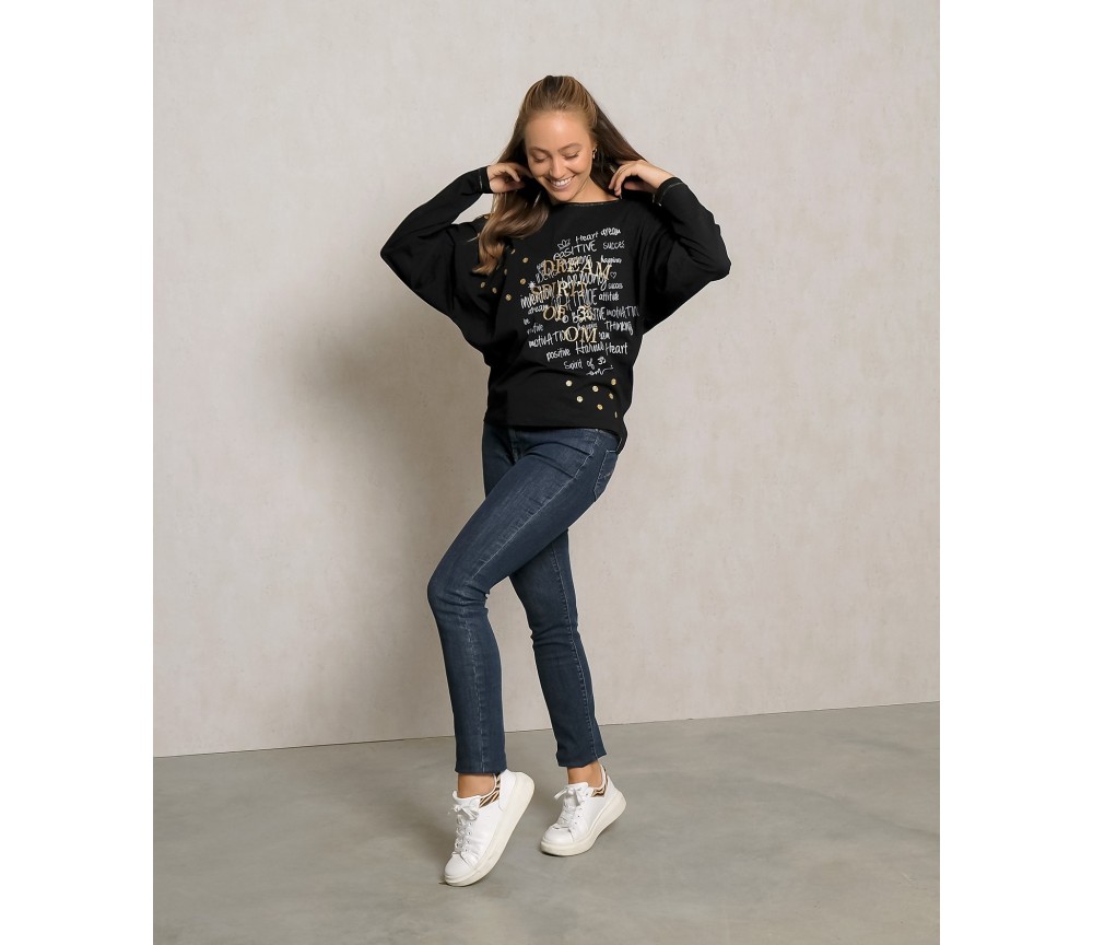 Spirit of OM - Oversize Shirt Motivation - schwarz