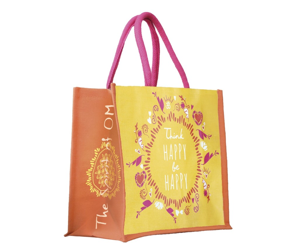 Spirit of OM - Jutetasche - gelb/orange/pink