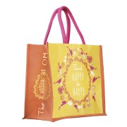 Spirit of OM - Jutetasche - gelb/orange/pink