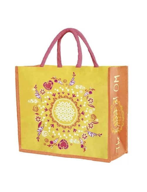 Spirit of OM - Jutetasche - gelb/orange/pink