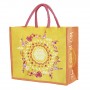 The Spirit of OM - Jutetasche - 'Blume des Lebens' (40x18x33cm - LxBxH) - gelb / orange / pink