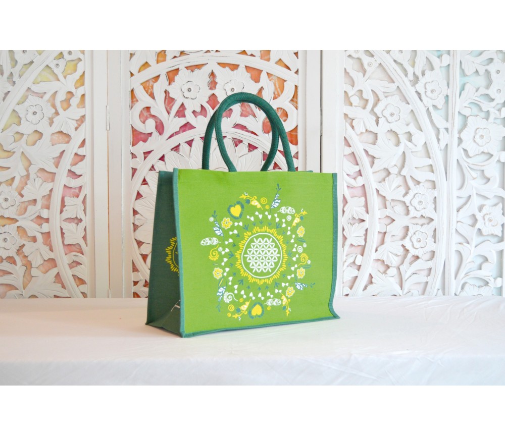 Spirit of OM - Jutetasche - grün