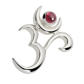 Spirit of OM - Silberschmuck OM mit Granat (ohne Kette)