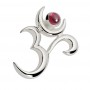 Spirit of OM - Silberschmuck OM mit Granat (ohne Kette)