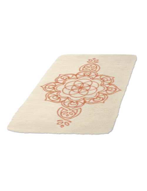 Spirit of OM - Yogamatte Mandala 81 x 198cm - naturweiß/orange