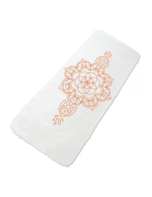 Spirit of OM - Yogamatte Mandala 81 x 198cm - naturweiß/orange