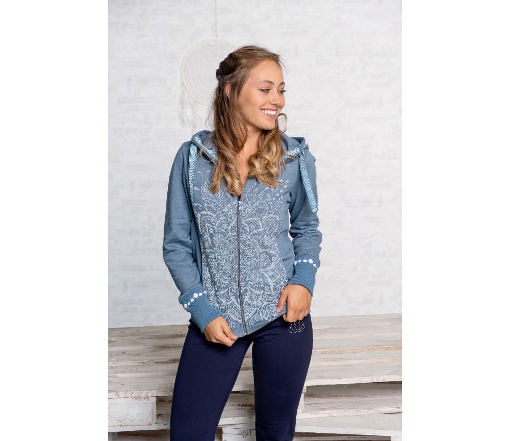 Spirit of OM - Sweatjacke women - jeansblau