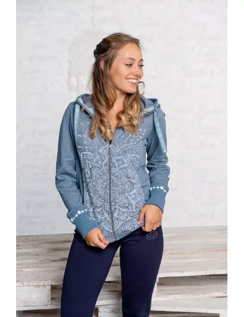Spirit of OM - Sweatjacke women - jeansblau