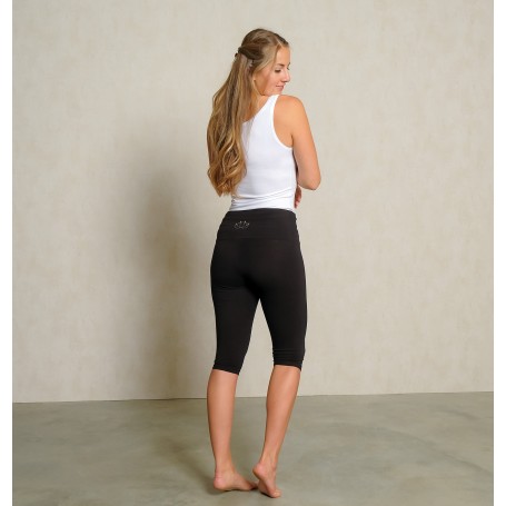 The Spirit of OM - Leggings - capri hoher Bund - schwarz