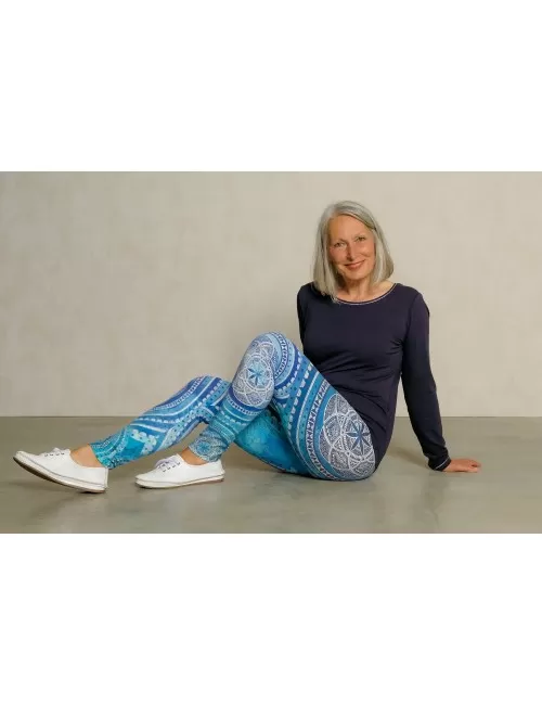 Spirit of OM - Yoga Leggings Blue Spirit - indigo-blue