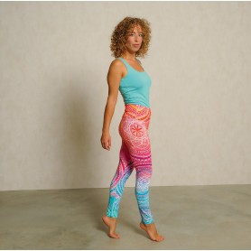 The Spirit of OM - Yoga Leggings - 'Indian Spirit ' - pink-mango-blue