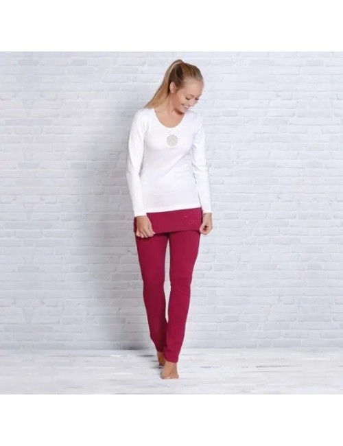 Spirit of OM - Yogahose mit Rockbund - rosenrot