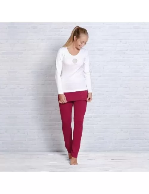 Spirit of OM - Yogahose mit Rockbund - rosenrot