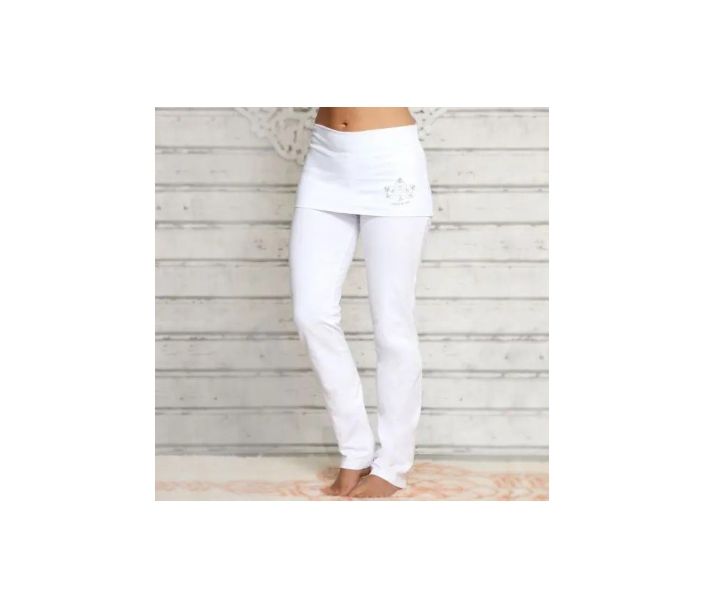 Spirit of OM - Yogahose mit Rockbund - weiß
