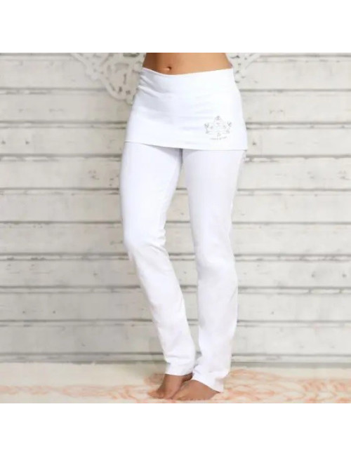 Spirit of OM - Yogahose mit Rockbund - weiß
