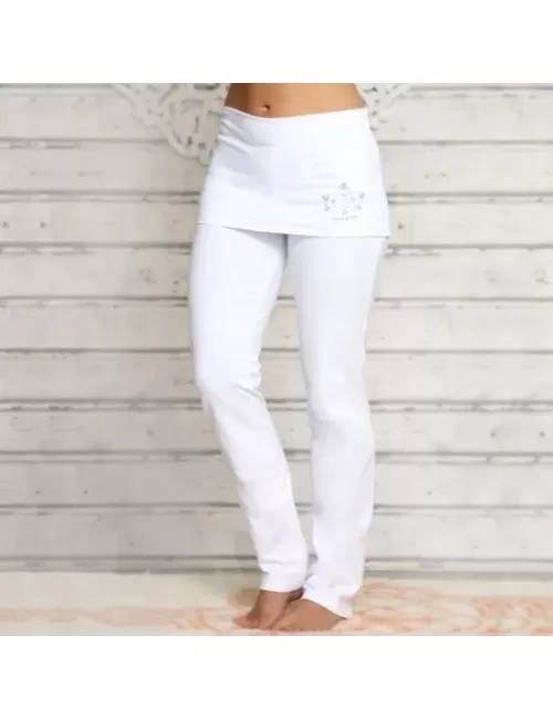 Spirit of OM - Yogahose mit Rockbund - weiß