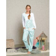 Spirit of OM - Pyjama-Longsleeve Shirt - weiß/mint