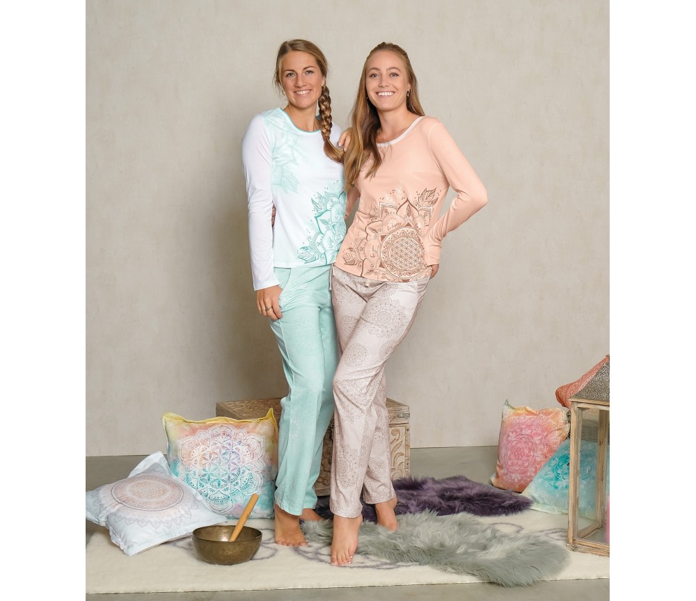 Spirit of OM - Pyjama-Longsleeve Shirt - apricot/sahara