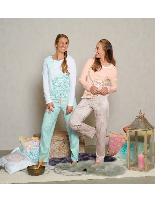 Spirit of OM - Pyjama-Longsleeve Shirt - apricot/sahara