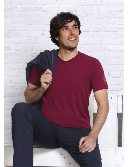 Spirit of OM - T-Shirt Bambus - bordeaux