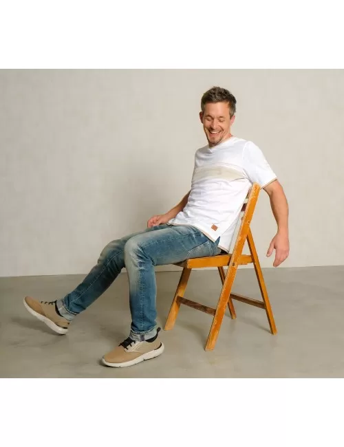 Spirit of OM - T-Shirt men Planet protect - weiß/sand