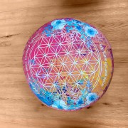 Spirit of OM - Meditationskissen rund - pink/bunt