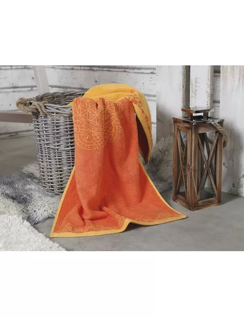 Spirit of OM - Frotteetücher Happy Flower of Life - sonnengruß/koralle